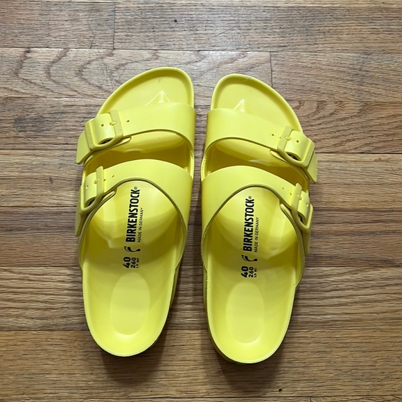 yellow foam birkenstocks